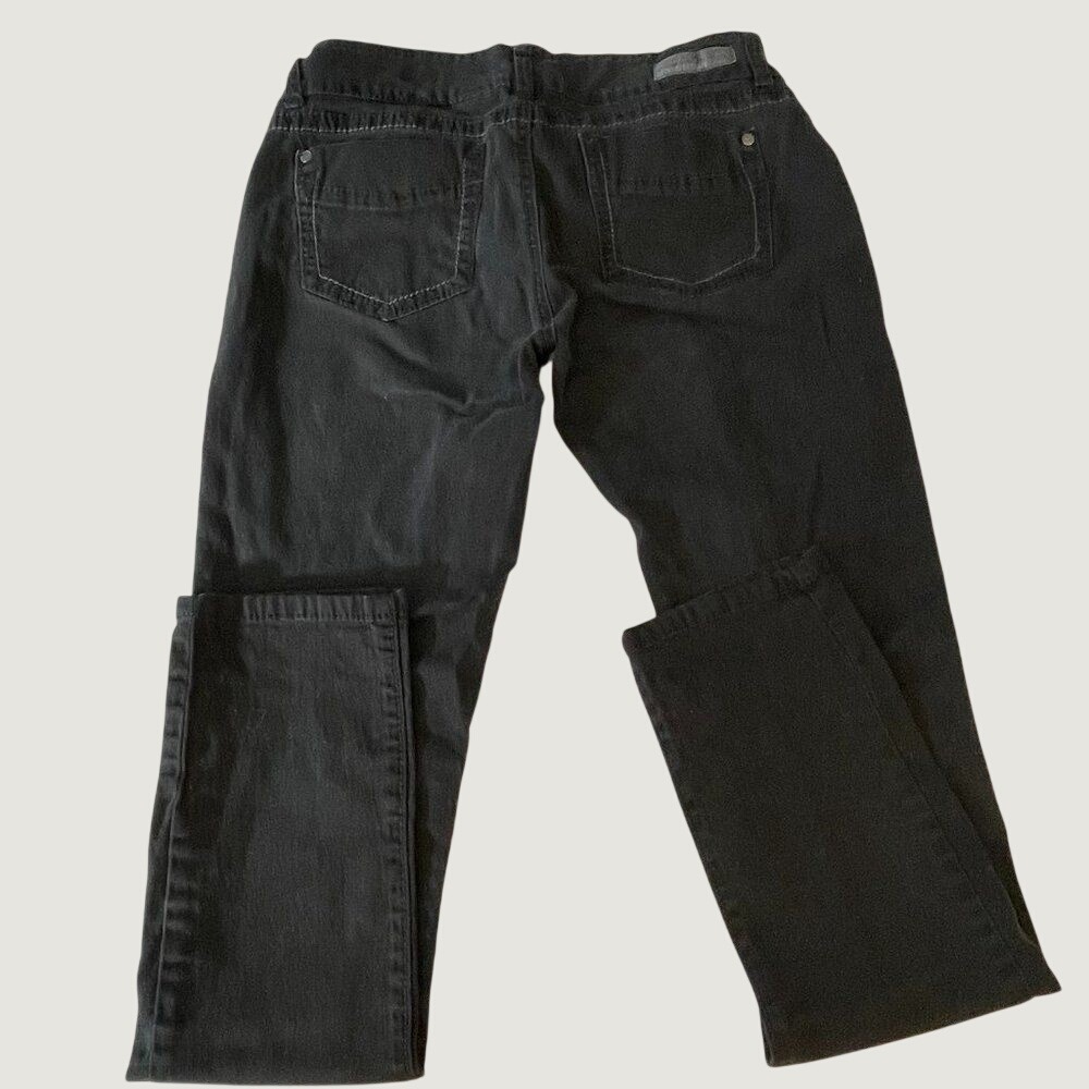Unionbay Womens Skinny Jeans Black Faded Stretch Denim Size 11‎ Mid Rise